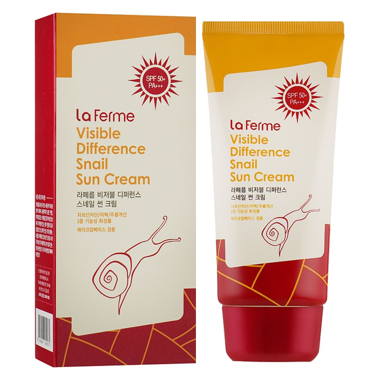 Сонцезахисний крем з екстрактом равлика SPF50+ Farmstay Visible Difference Snail Sun Cream (70ml)