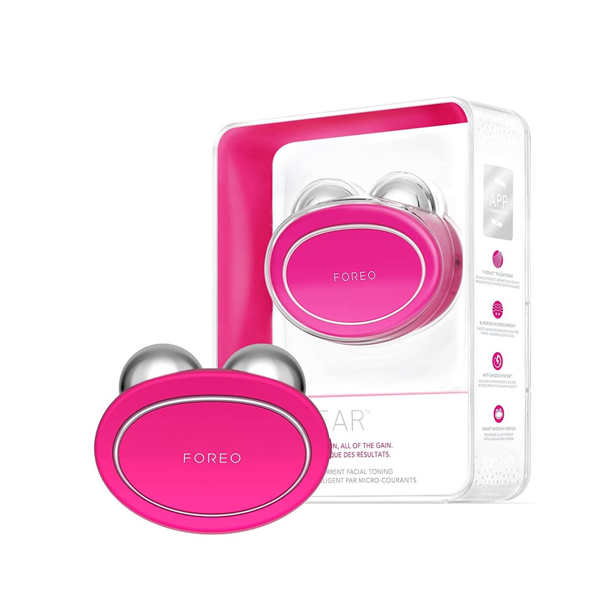 Пристрій для масажу та зміцнення шкіри обличчя  Foreo Bear Fuchsia