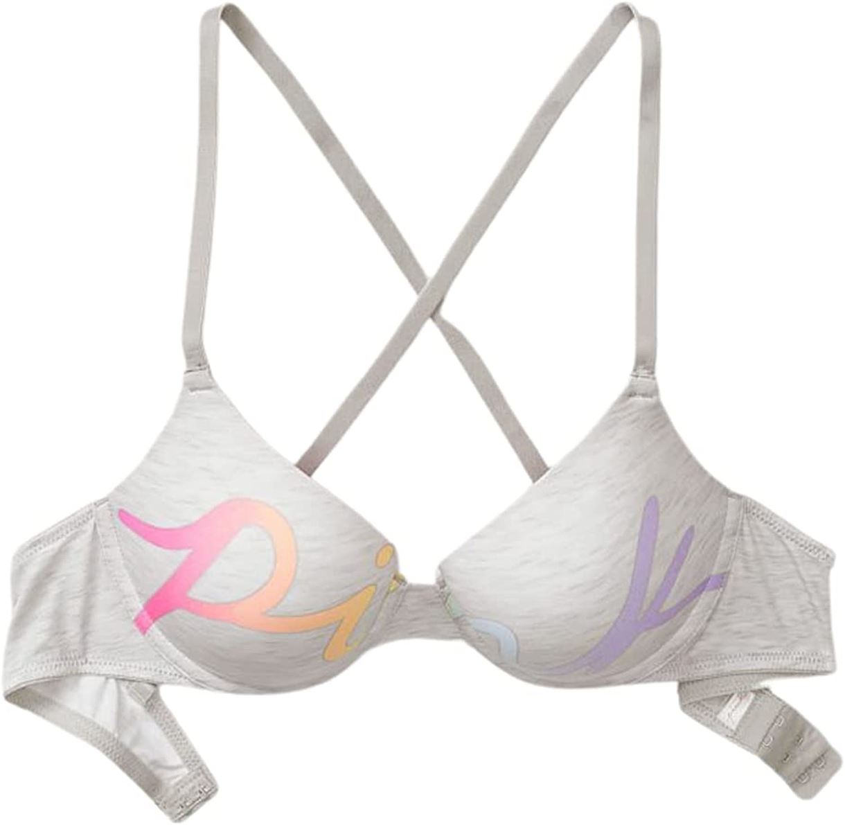 Бюст Victoria's Secret PINK - Wear Everywhere Push-Up Bra (Gray-rainbow)