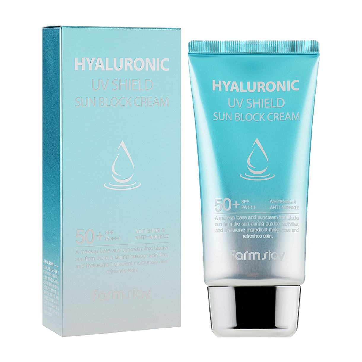 Зволожуючий сонцезахисний крем FARM STAY - HYALURONIC UV SHIELD SUN BLOCK CREAM (70ml)