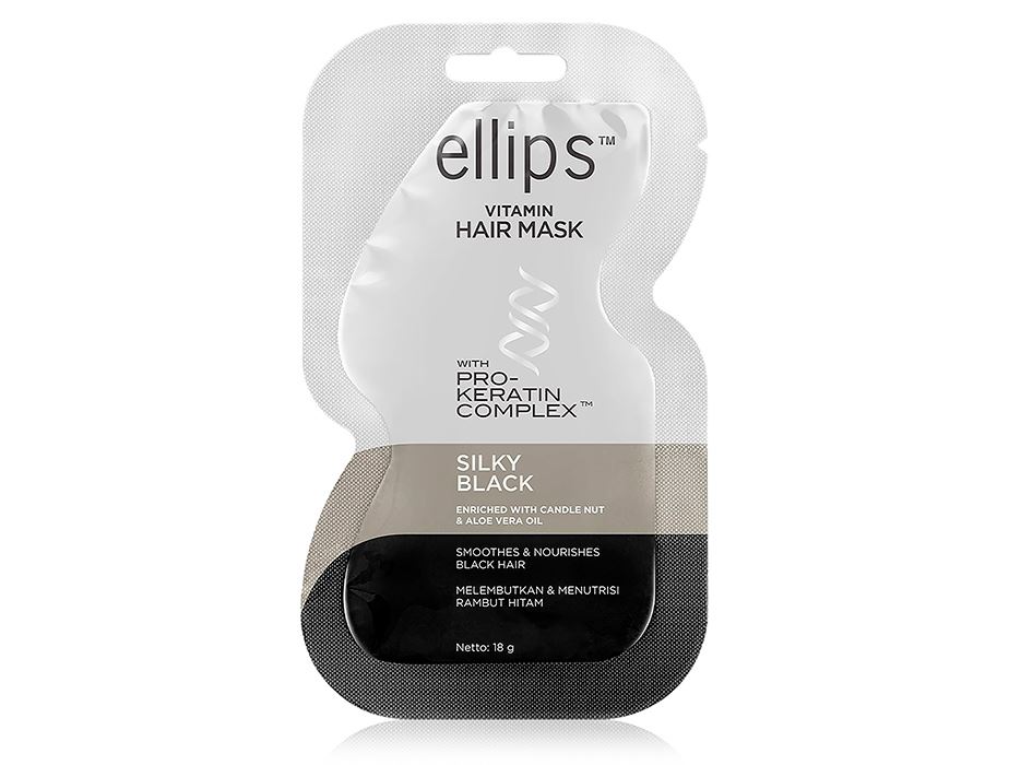 Маска для волосся "Шовкова ніч", з про-кератиновим комплексом Ellips Vitamin Hair Mask Silky Black 18g