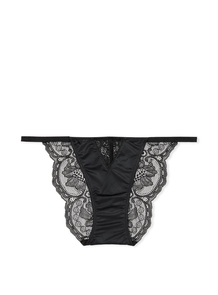 ТРУСИКИ-ЧИКІНІ VICTORIA'S SECRET - BLACK VERY SEXY LACE STRING
