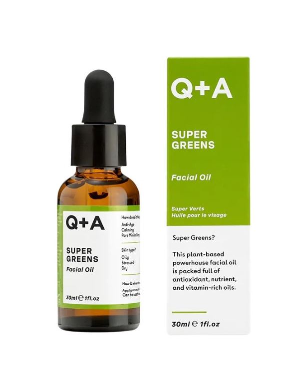 Мультивітамінна олія для обличчя Q+A - Super Greens Facial Oil 30ml