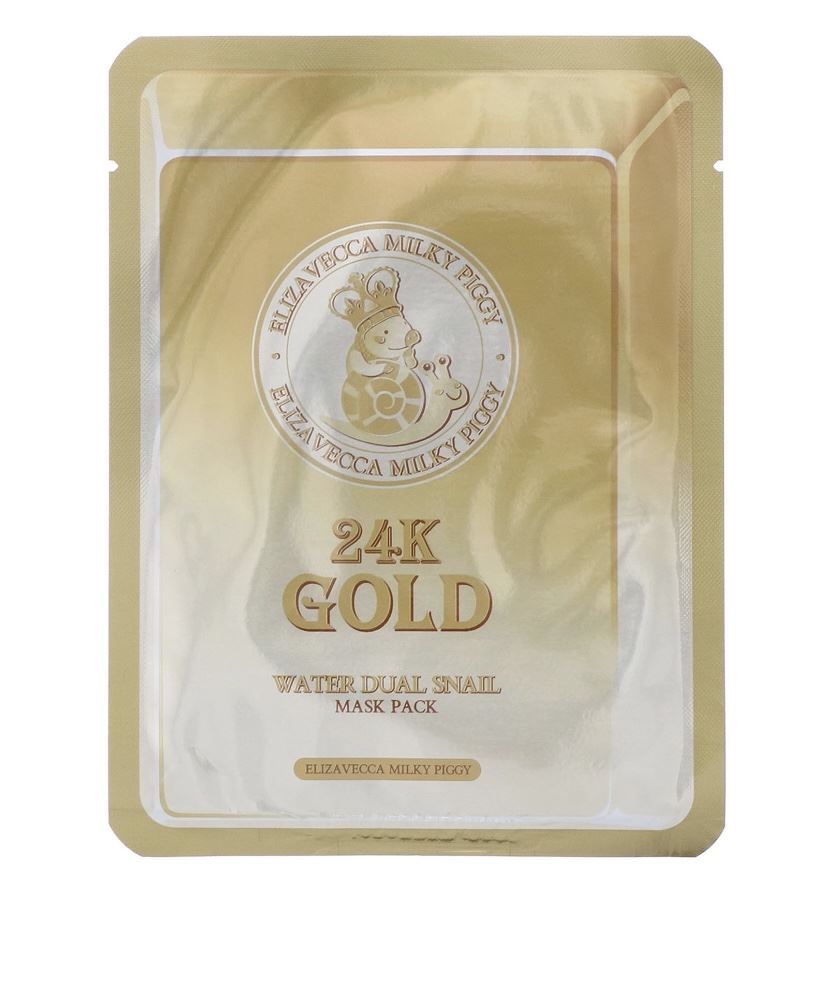 Маска тканинна з золотом і секретом равлика Elizavecca 24k Gold Water Dew Snail mask