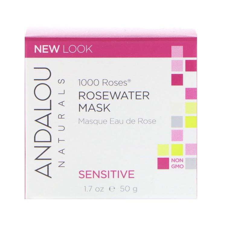 Зволожуюча маска, що відновлює, з рожевою водою Andalou Naturals Rosewater Mask 1000 Roses