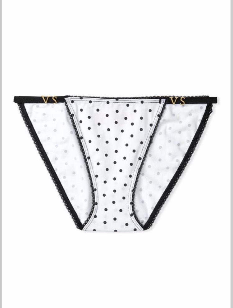 ТРУСИКИ Victoria's Secret - Cotton Bikini Panty, white and black dot