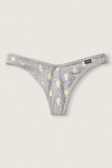 ТРУСИКИ-СТРІНГИ Victoria's Secret PINK Cotton Thong, pineapple