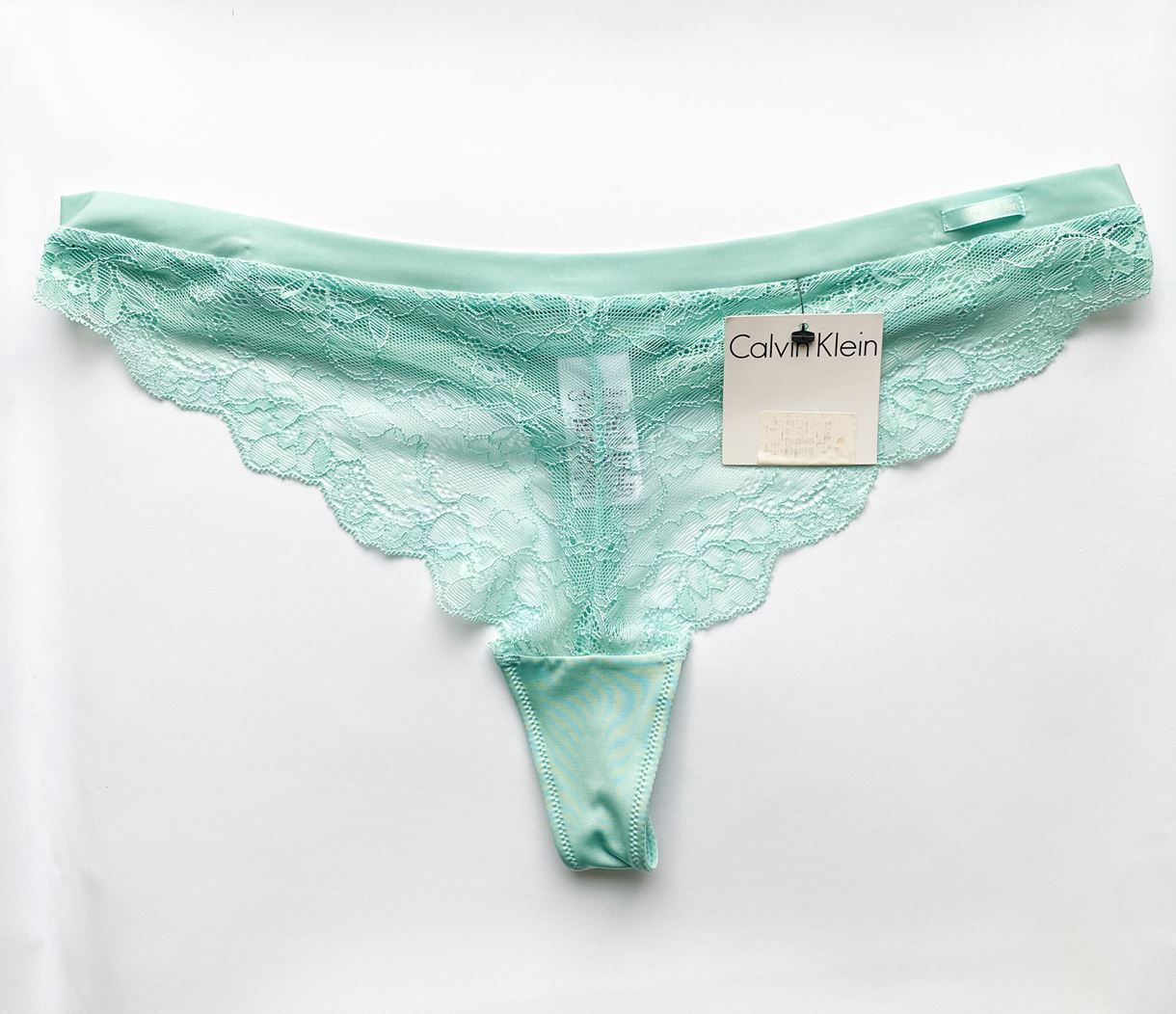 Мереживні стрінги Calvin Klein Lace Thong м'ятні L