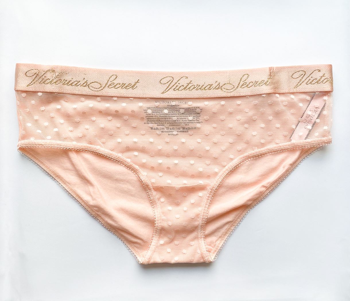 ТРУСИКИ КРУЖЕВНІ на гумці VICTORIA'S SECRET LACE PANTY персик M