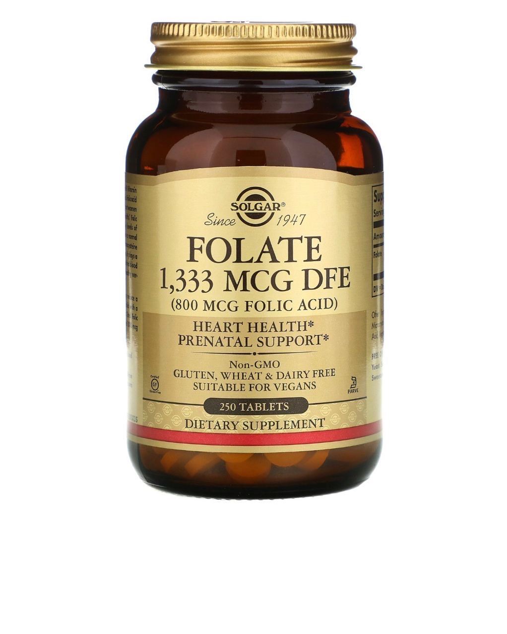 Solgar folic acid 800mcg 250шт