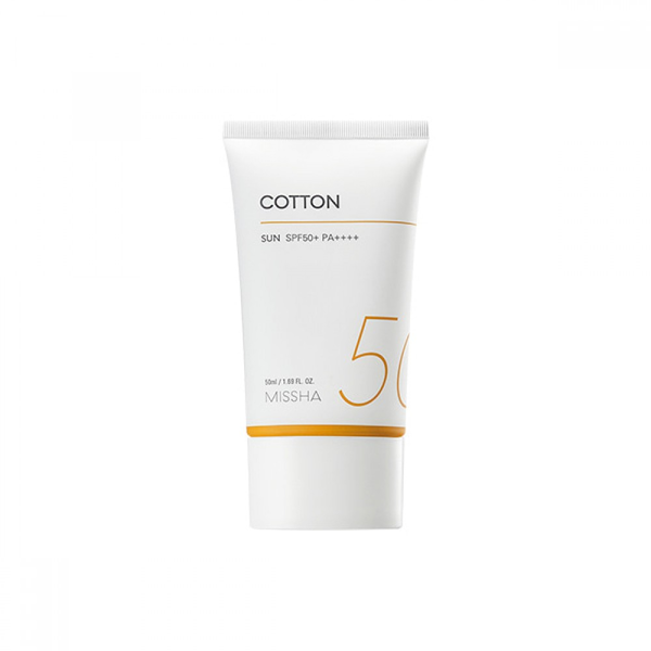 MISSHA ALL AROUND SAFE BLOCK COTTON SUN SPF50+ PA++++ Сонцезахисний крем з фільтрами останнього покоління та оксамитовим фінішем, 50мл