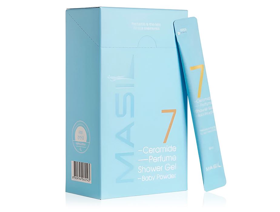 Гель для душу з ароматом дитячої присипки Masil 7 Ceramide Perfume Shower Gel Baby Powder 8ml
