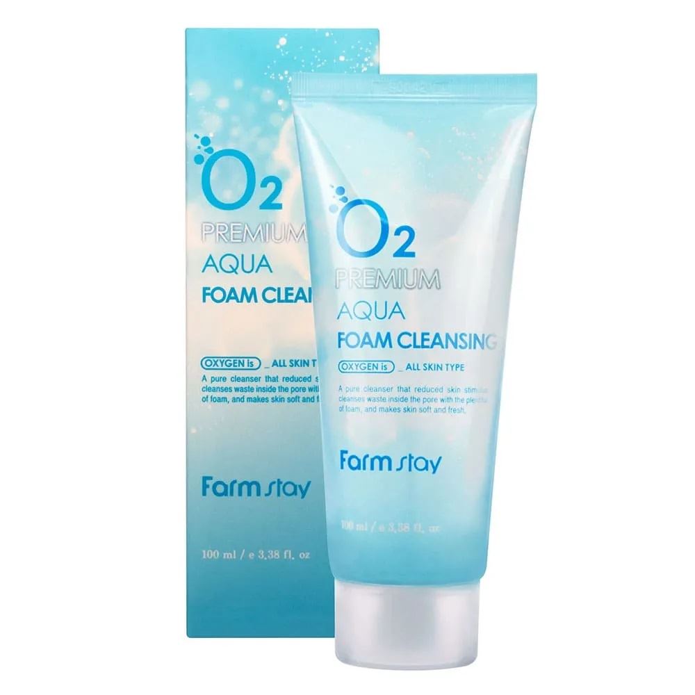 Киснева пінка для вмивання FarmStay O2 Premium Aqua Foam Cleansing