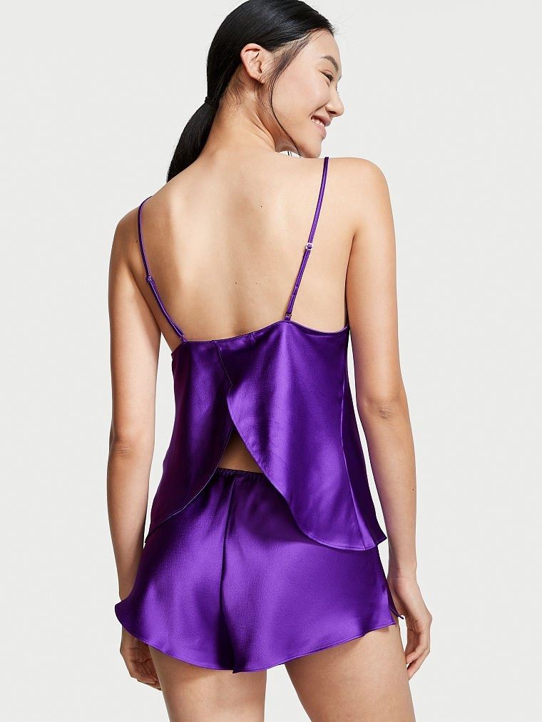 Піжама Victoria`s Secret Draped Back Jacquard Cami фіолетова
