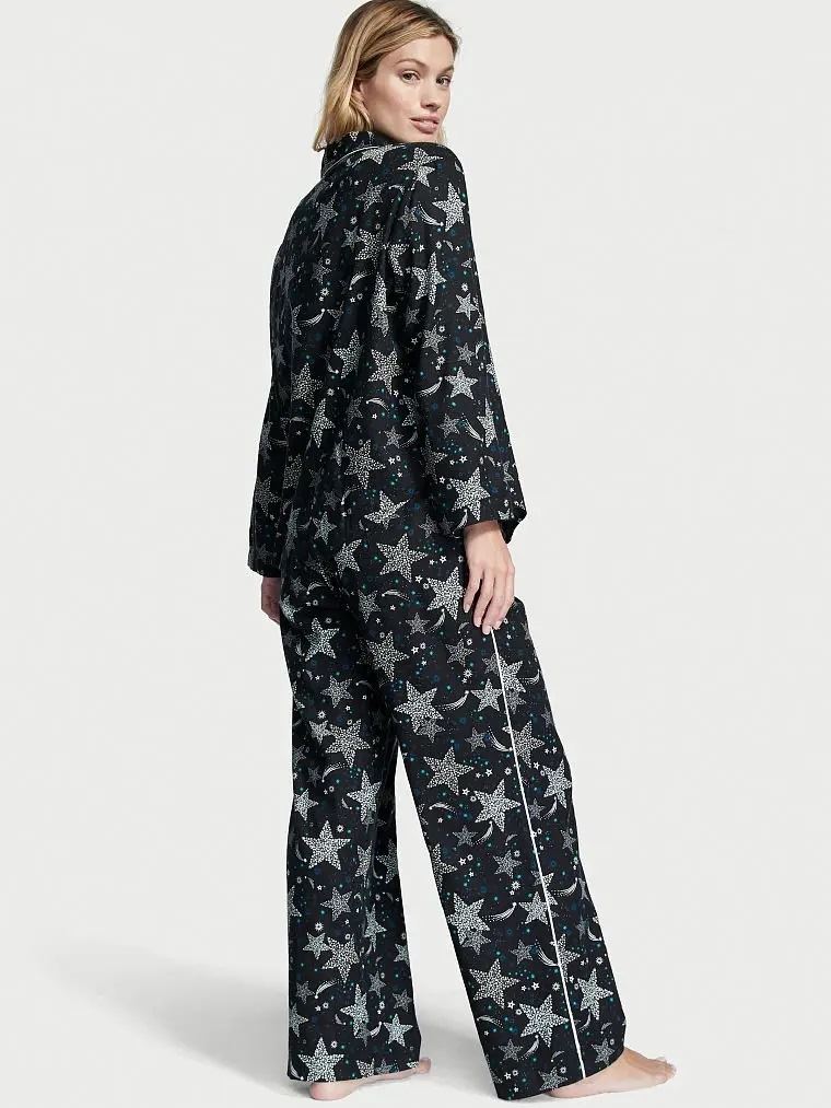 Піжама FLANNEL LONG PJ SET BLACK STARS Victoria's Secret