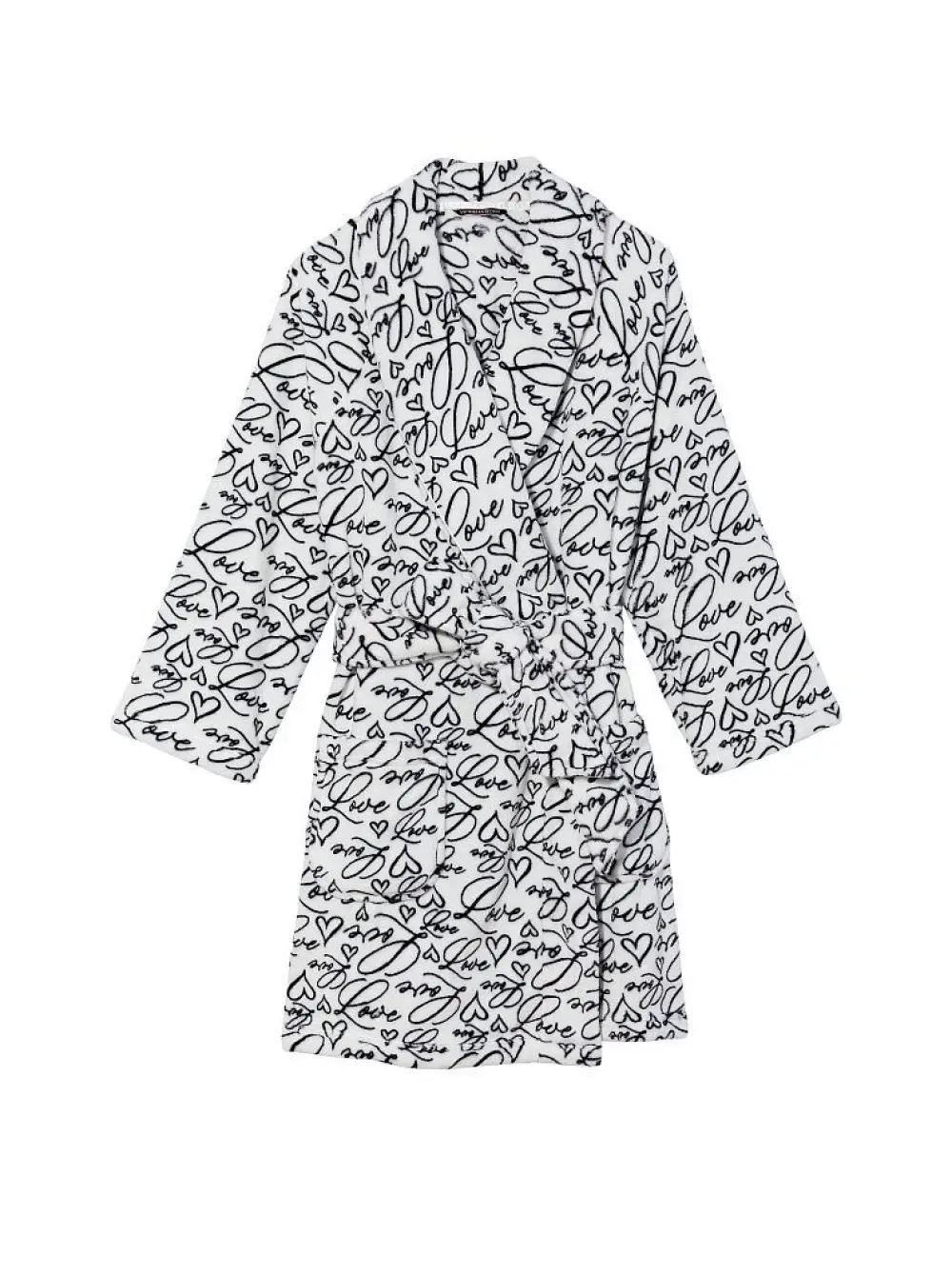 ПЛЮШЕВИЙ ХАЛАТ VICTORIA'S SECRET SHORT COZY ROBE COCONUT HEARTS