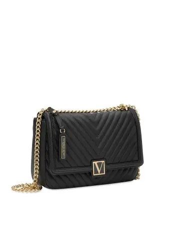 Сумка Crossbody Bag VICTORIA'S SECRET THE VICTORIA MEDIUM SHOULDER BAG V-QUILT BLACK LILY