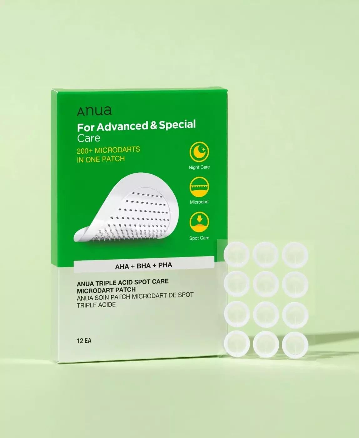 Патчі проти прищів з кислотами Anua Triple Acid Spot Care Microdart Patch, 12 шт