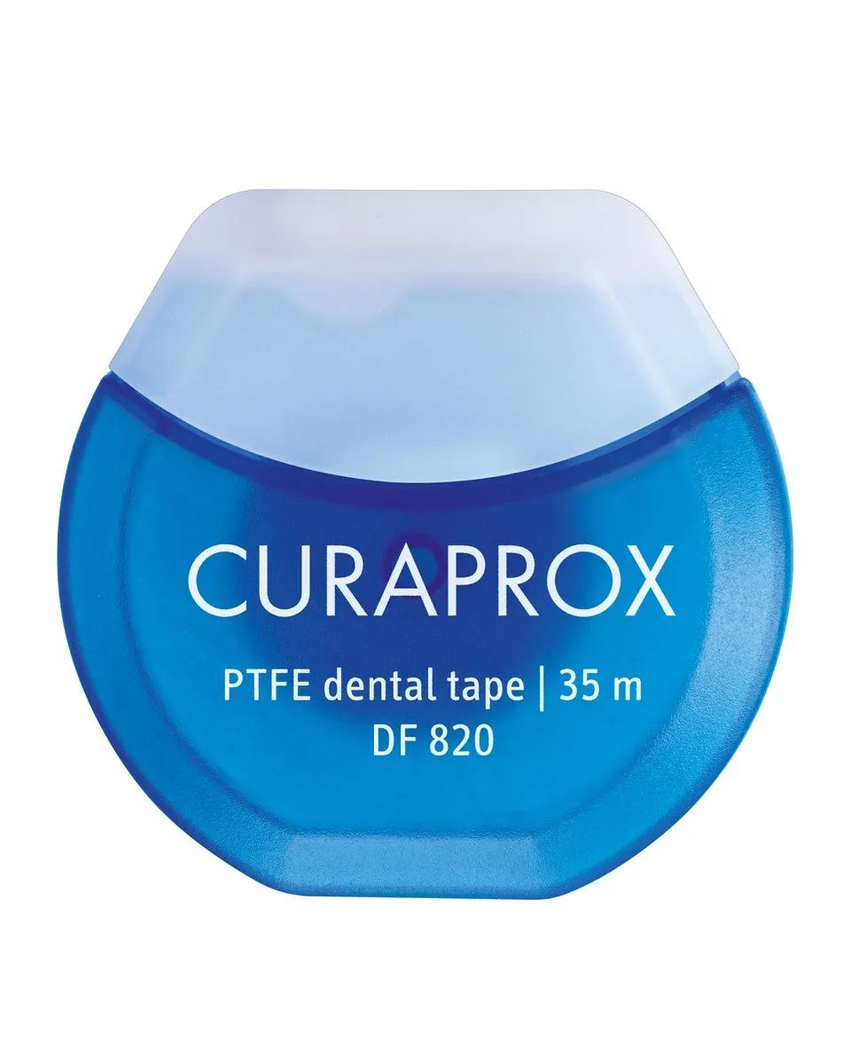 Curaprox DF 820 PTFE Нитка міжзубна тефлонова з хлоргексидином, 35 м