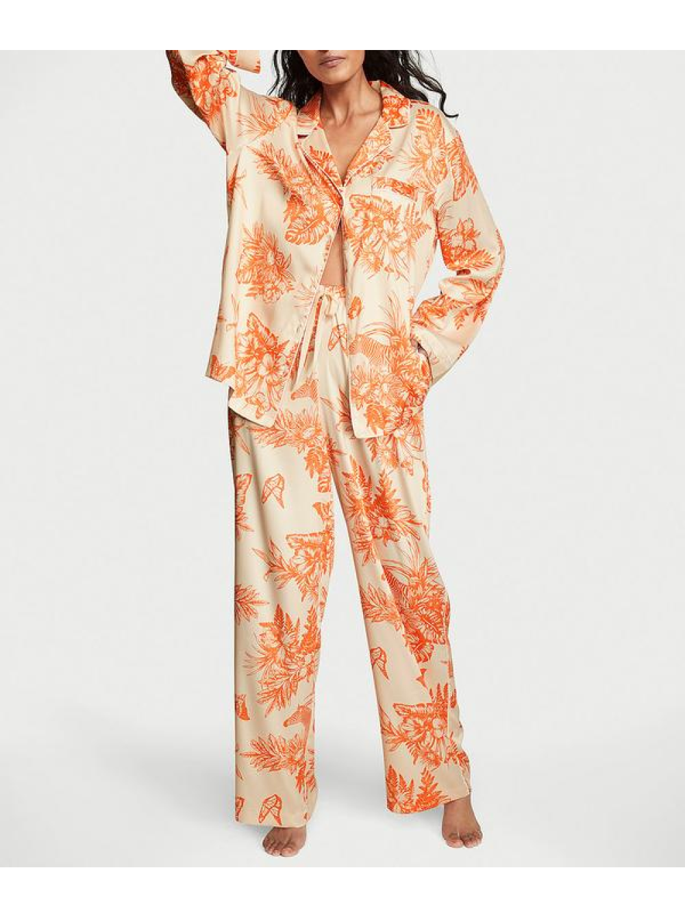 Піжама Satin Long Pajama Set Floral Print VICTORIA'S SECRET