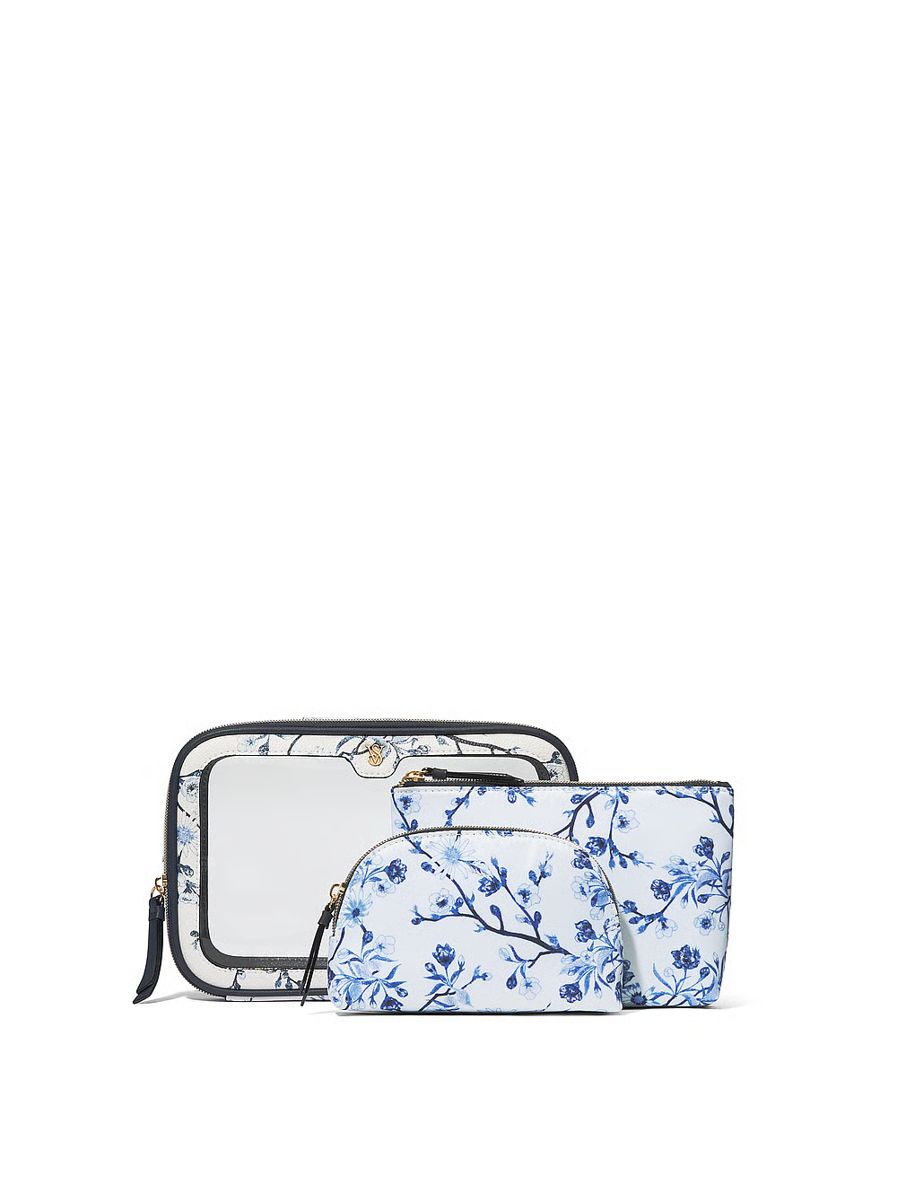 Косметичка 3в1 3-Piece Makeup Bag Blue Floral