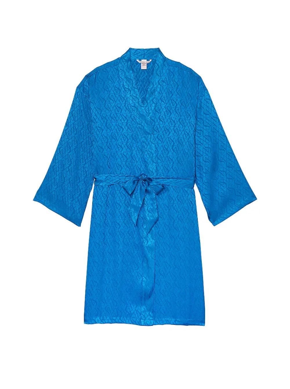 Сатиновий халат Icon Satin Midi Robe Blue Victoria's Secret