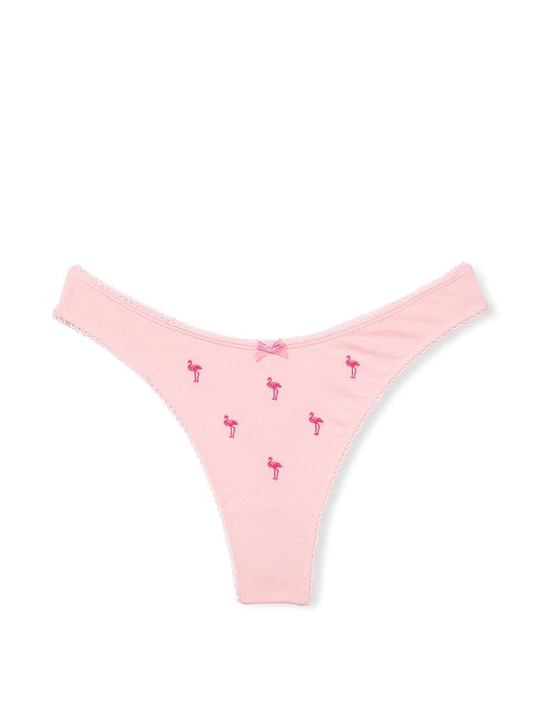 ТРУСИКИ-СТРІНГИ Victoria’s Secret з еластичної бавовни рожеві