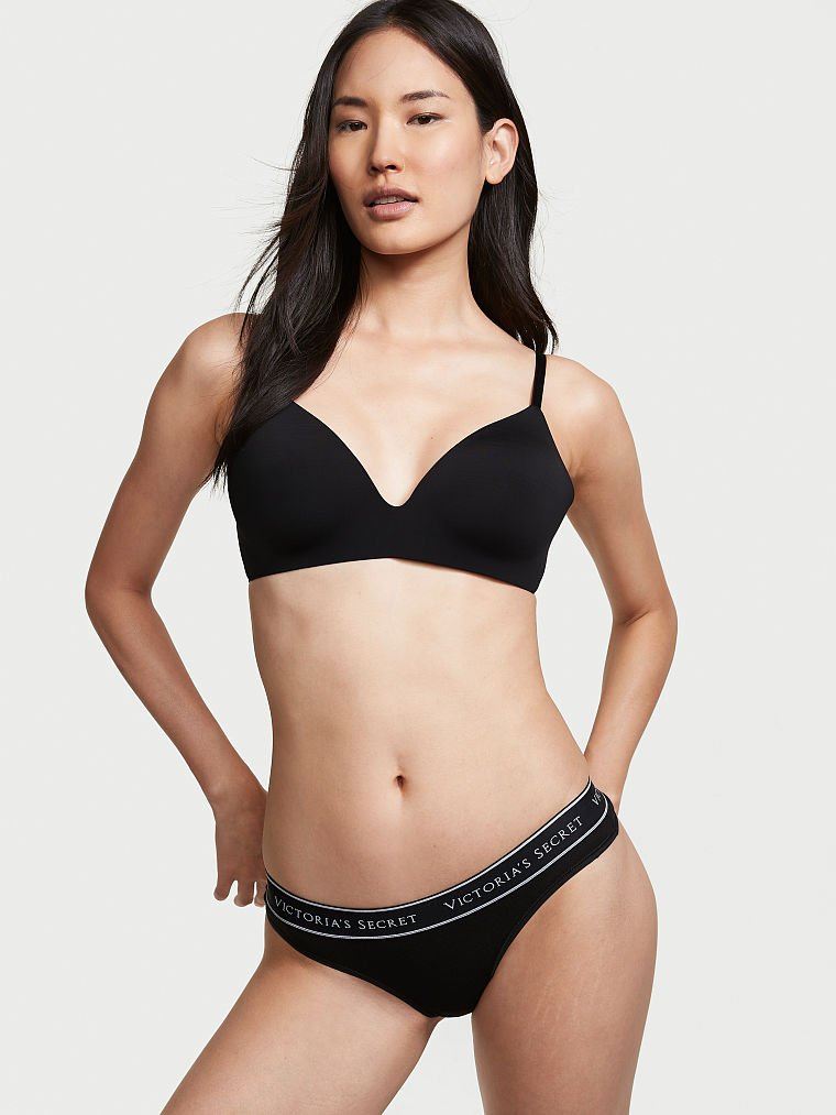 Трусики Стрінги Victoria's Secret Logo Cotton Thong Panty