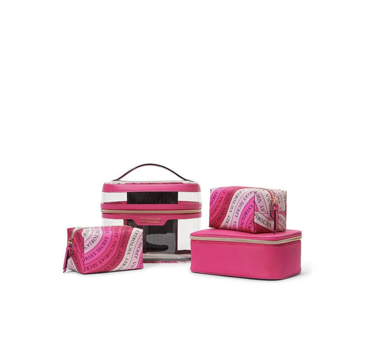 НАБІР КОСМЕТИЧОК 4-IN-1 TRAIN CASE BEAUTY BAG SET PINK SWIRL