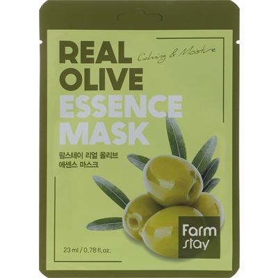 Зволожувальна тканинна маска для обличчя з екстрактом оливи FarmStay Real Olive Essence Mask