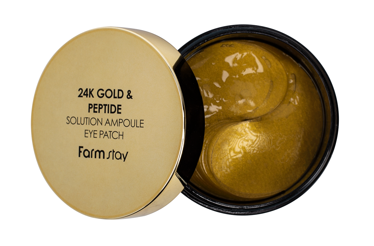 Гідрогелеві антивікові патчі з пептидним комплексом і золотом Farm Stay 24K GOLD & PEPTIDE SOLUTION AMPOULE EYE PATCH. FarmStay 60шт