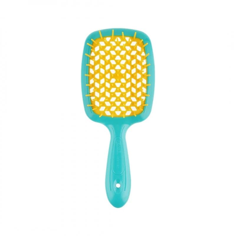 Janeke Superbrush Small - Гребінець для волосся бірюза з жовтим