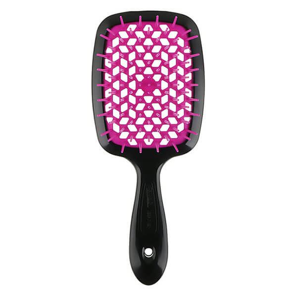 Janeke Superbrush Small - Гребінець для волосся чорна з рожевим