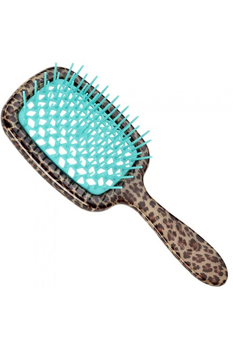 Janeke Superbrush гребінець для волосся, принт леопардовий з блакитним