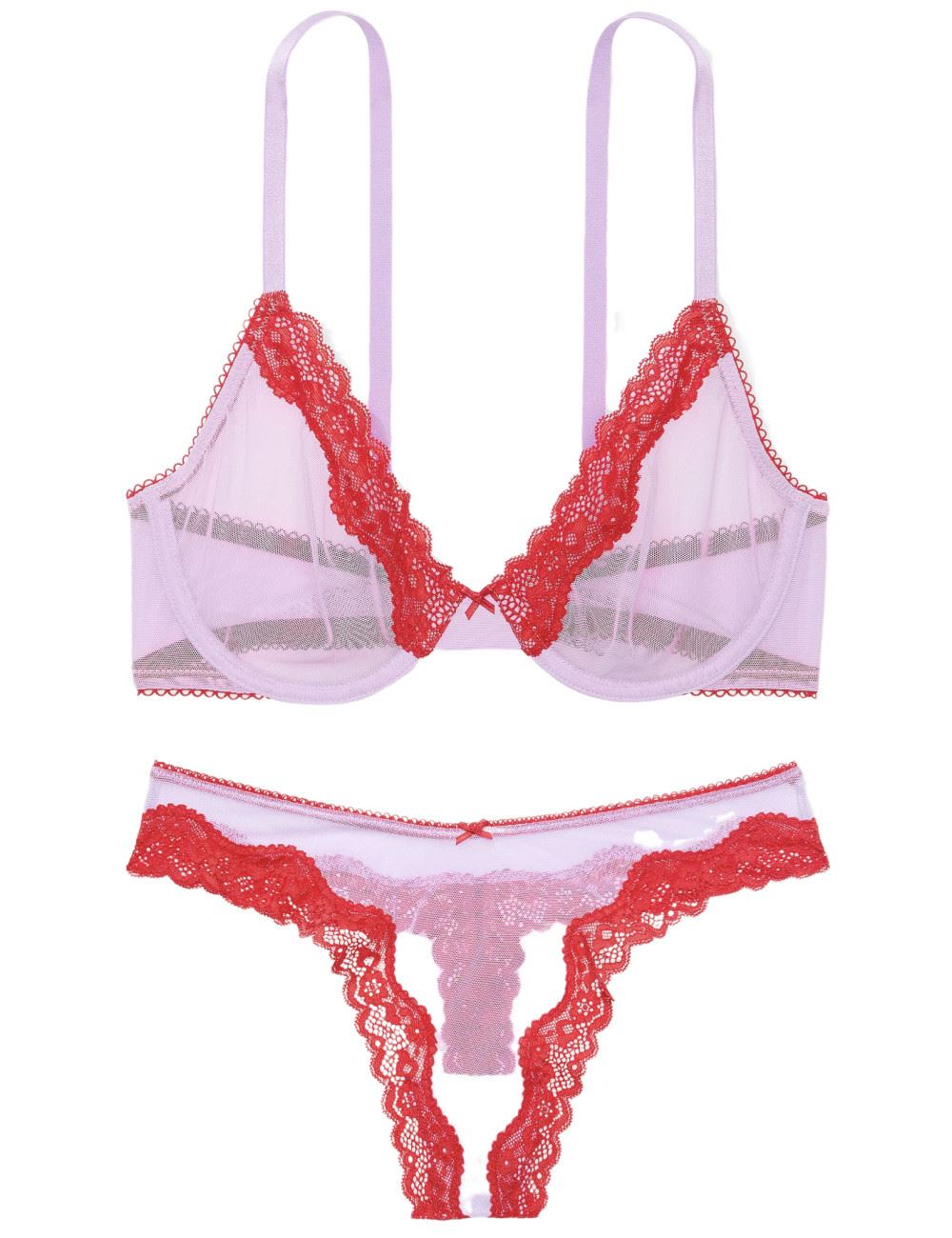 Комплект VS Tease Unlined Demi Bra + Трусики стрінги
