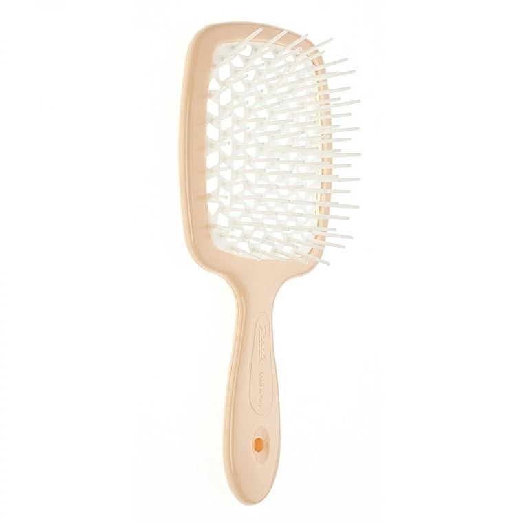 Janeke Superbrush Small  - Гребінець для волосся персиковий з білим