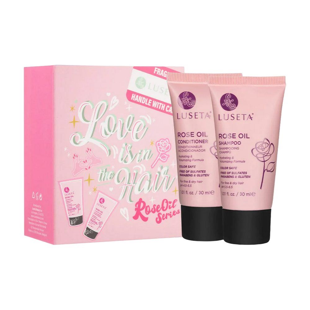 LUSETA Rose Oil Travel Set Duo Дорожній набір для волосся з екстрактом троянди