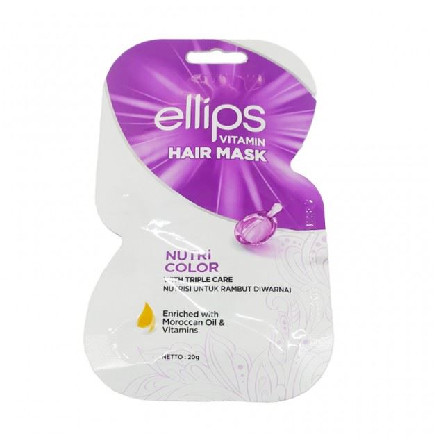 Маска для волосся Ellips "Сяйво кольору" Vitamin Hair Mask / Nutri Color, 20 г