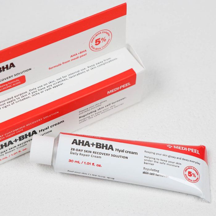MEDI-PEEL AHA BHA 28 Days Hyal Cream - Відновлюючий крем-пілінг із кислотами