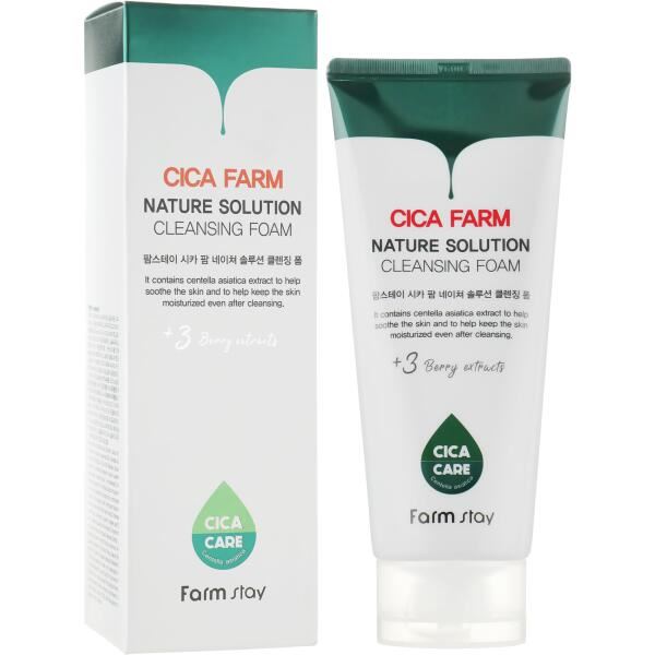 Пінка для вмивання з центелою азіатською FarmStay Cica Farm Nature Solution Cleansing Foam