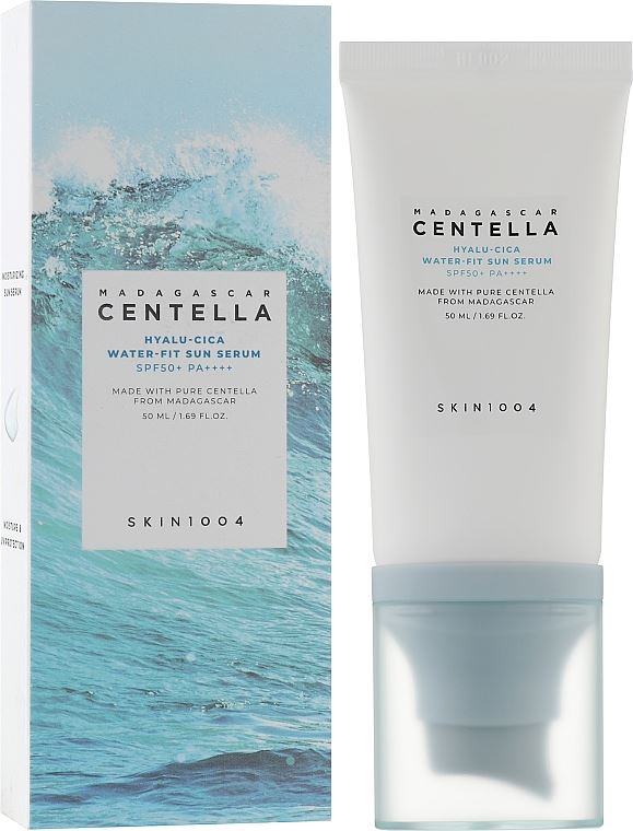 SKIN1004 - Madagascar Centella Hyalu-Cica Water-Fit Sun Serum SPF50+ PA++++ - Зволожувальний сонцезахисний крем
