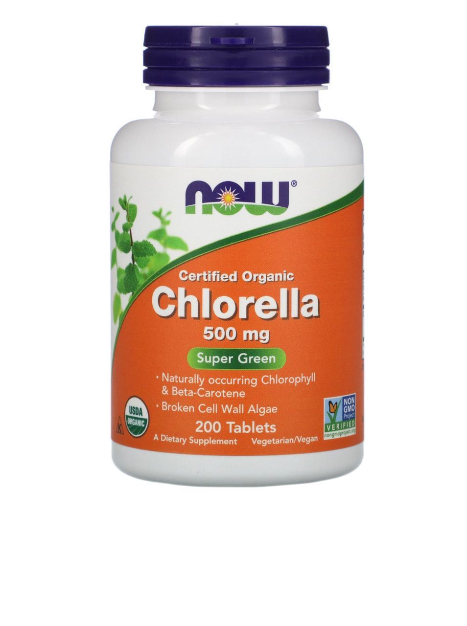 Now foods хлорелла chlorella 500мг 200шт