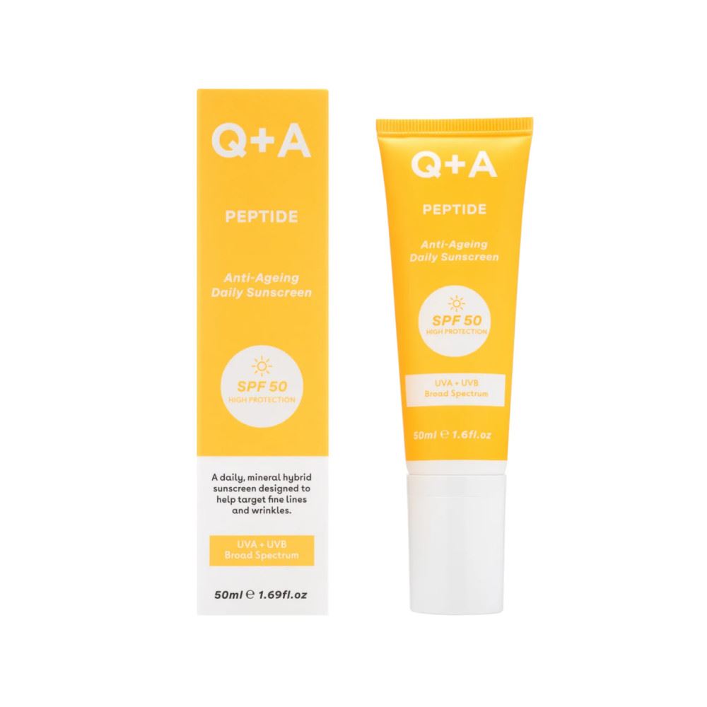 Антивіковий сонцезахисний крем для обличчя Q+A Peptide Anti-Ageing Daily Sunscreen SPF 50