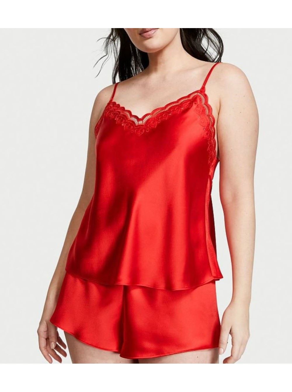 Піжама червона The Satin Cami Short PJ Set Victoria's Secret