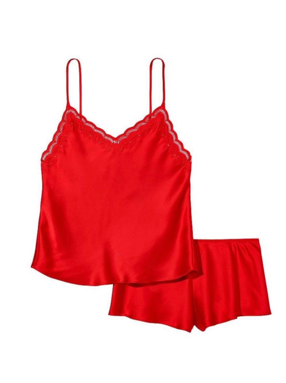 Піжама червона The Satin Cami Short PJ Set Victoria's Secret