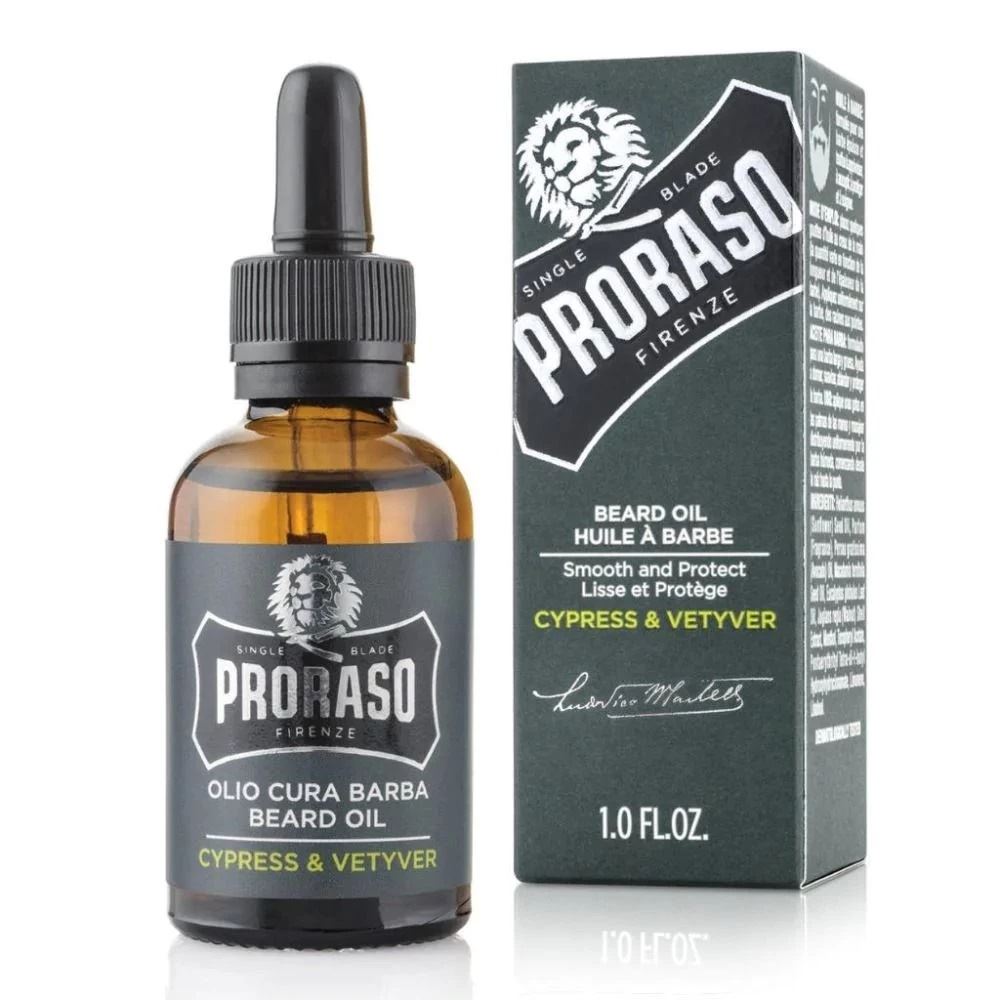 ОЛІЙКА ДЛЯ ДОГЛЯДУ ЗА БОРОДОЮ PRORASO CYPRESS & VETYVER BEARD OIL, 30 МЛ