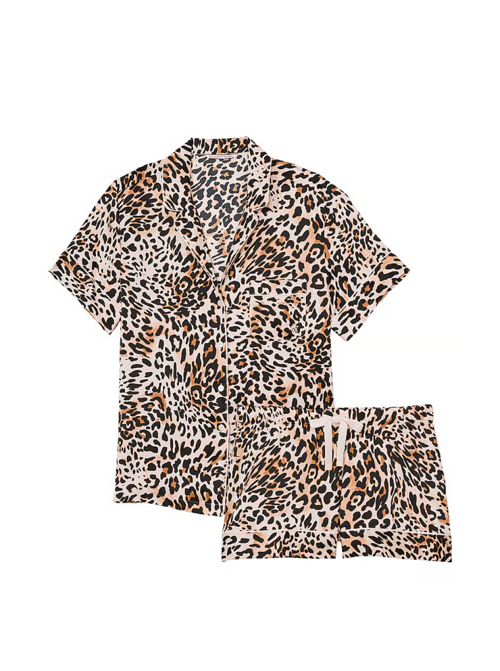 САТИНОВА ПІЖАМА SATIN SHORT PAJAMA SET WAVY LEOPARD