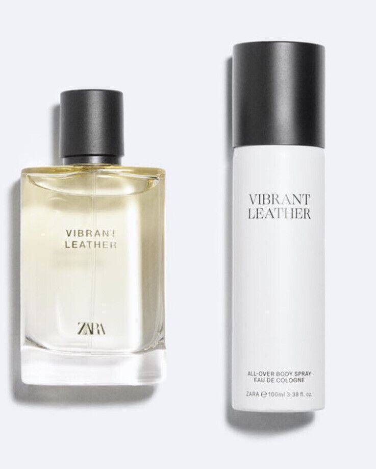 Чоловічий набір парфуми + спрей для тіла ZARA MEN VIBRANT LEATHER EAU DE PARFUM EDP 100ML & BODY SPRAY 100ml