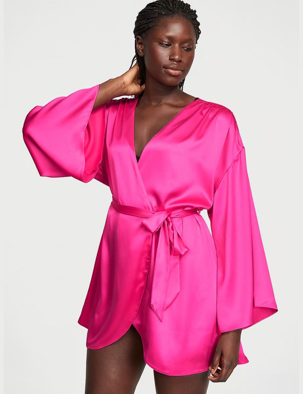 Сатиновий халат Satin Short Robe Victoria's Secret