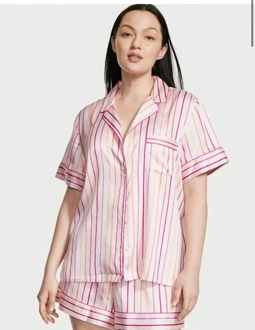 Сатинова піжама satin short pj set з шортами Victoria’s Secret